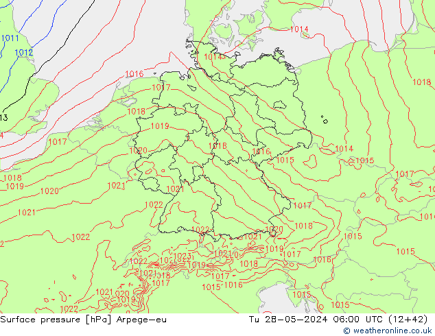 Bodendruck Arpege-eu Di 28.05.2024 06 UTC