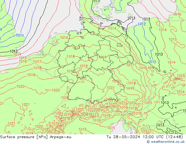 Bodendruck Arpege-eu Di 28.05.2024 12 UTC