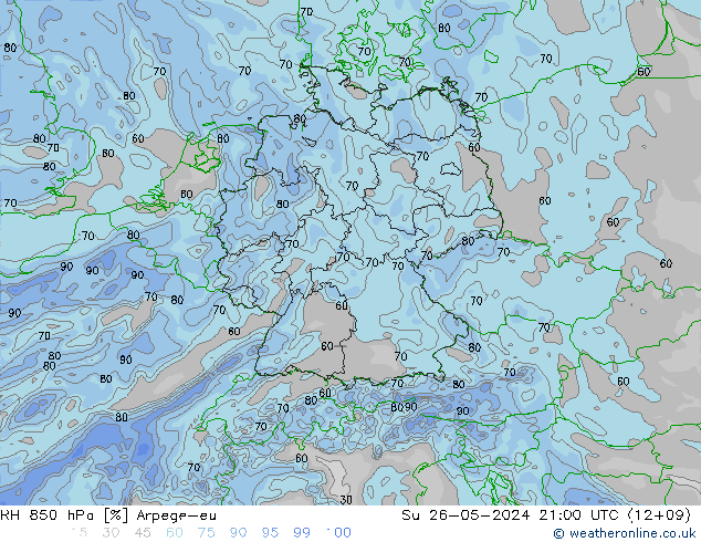 RV 850 hPa Arpege-eu zo 26.05.2024 21 UTC