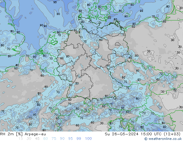 RH 2m Arpege-eu Su 26.05.2024 15 UTC