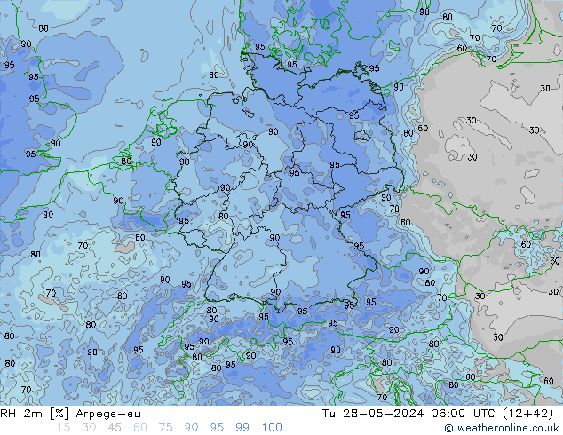 RH 2m Arpege-eu Ter 28.05.2024 06 UTC