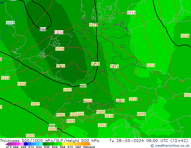 Thck 500-1000hPa Arpege-eu Út 28.05.2024 06 UTC