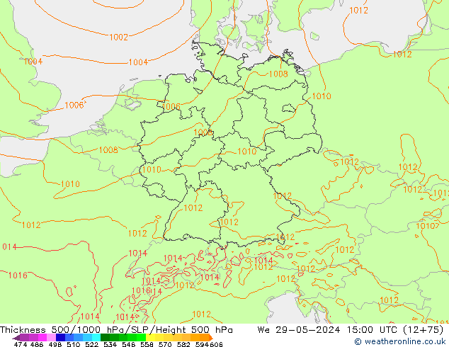 Thck 500-1000hPa Arpege-eu We 29.05.2024 15 UTC