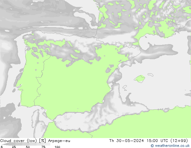 Nubi basse Arpege-eu gio 30.05.2024 15 UTC