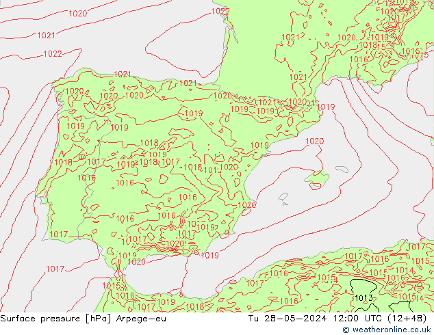 pression de l'air Arpege-eu mar 28.05.2024 12 UTC