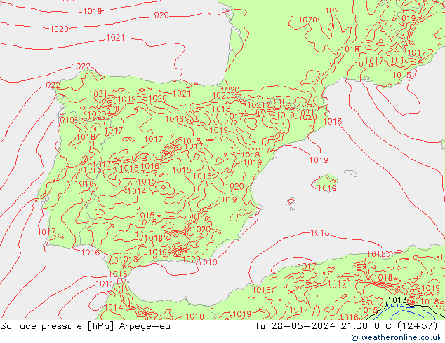 Luchtdruk (Grond) Arpege-eu di 28.05.2024 21 UTC