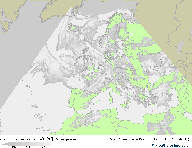 Wolken (mittel) Arpege-eu So 26.05.2024 18 UTC