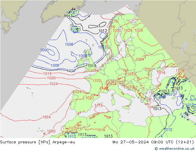 Bodendruck Arpege-eu Mo 27.05.2024 09 UTC