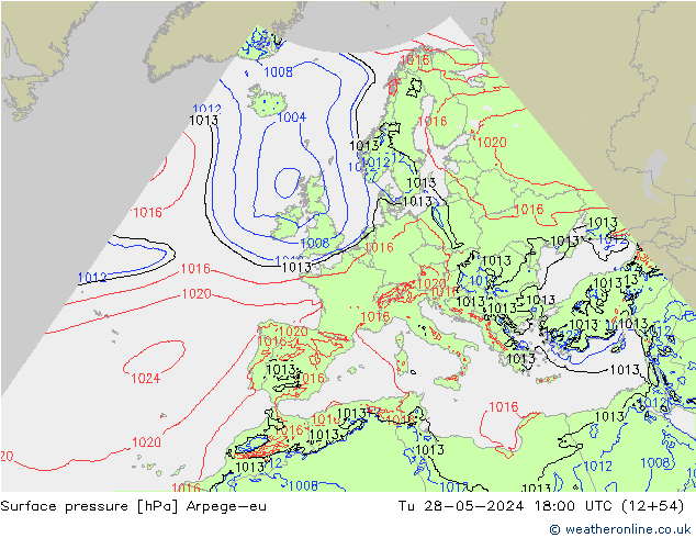 Luchtdruk (Grond) Arpege-eu di 28.05.2024 18 UTC
