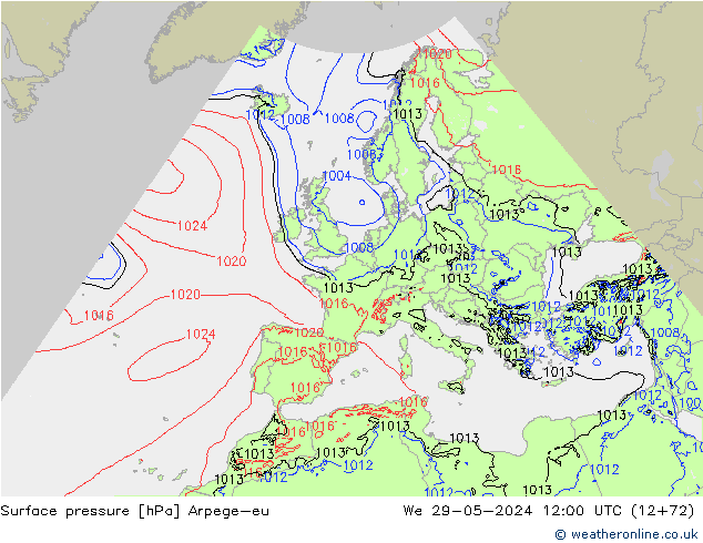 Luchtdruk (Grond) Arpege-eu wo 29.05.2024 12 UTC