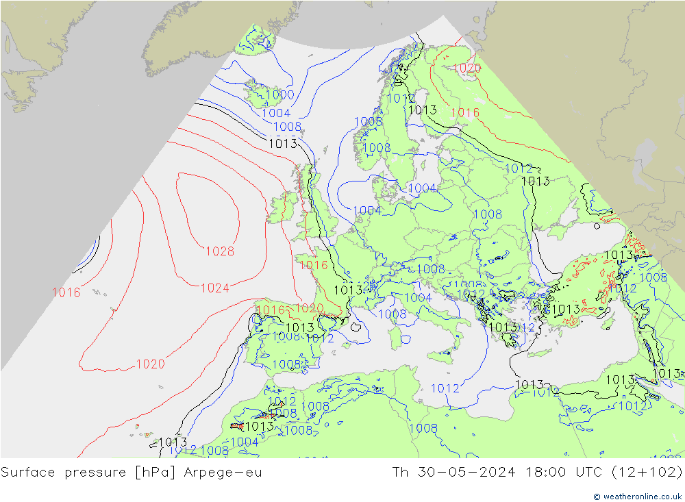 pression de l'air Arpege-eu jeu 30.05.2024 18 UTC