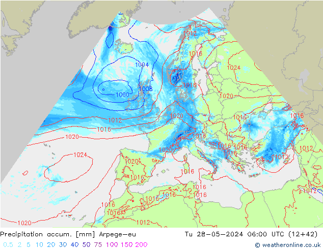 Nied. akkumuliert Arpege-eu Di 28.05.2024 06 UTC