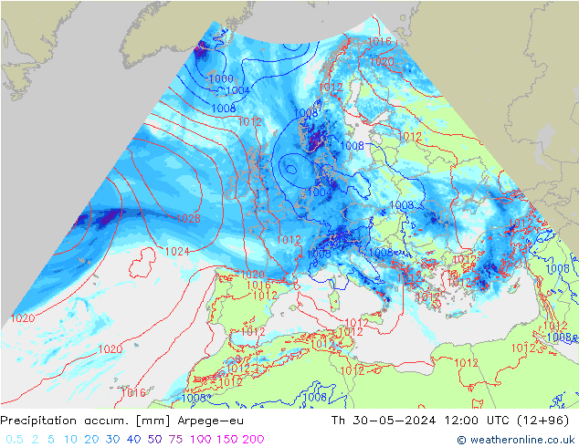 Nied. akkumuliert Arpege-eu Do 30.05.2024 12 UTC