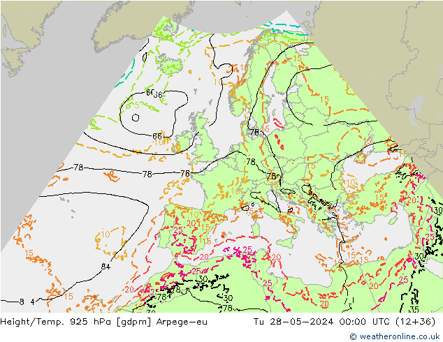 Height/Temp. 925 hPa Arpege-eu Ter 28.05.2024 00 UTC