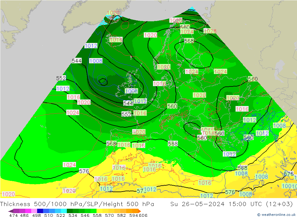 Thck 500-1000hPa Arpege-eu 星期日 26.05.2024 15 UTC