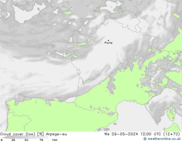 Nubi basse Arpege-eu mer 29.05.2024 12 UTC