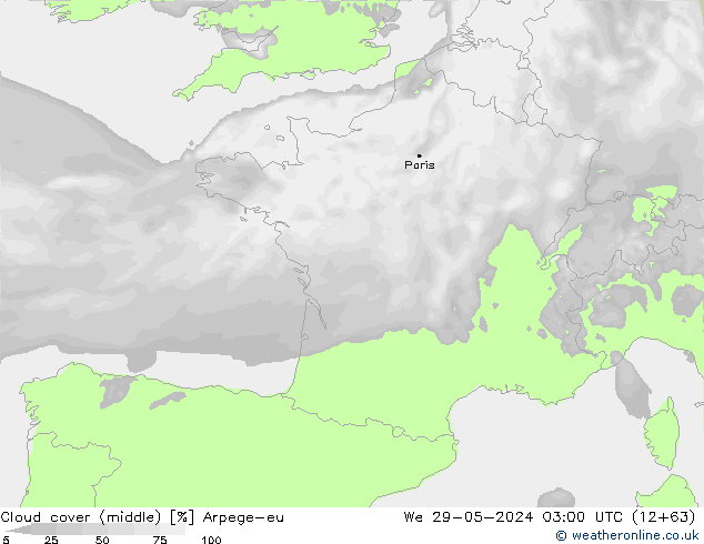 Bewolking (Middelb.) Arpege-eu wo 29.05.2024 03 UTC