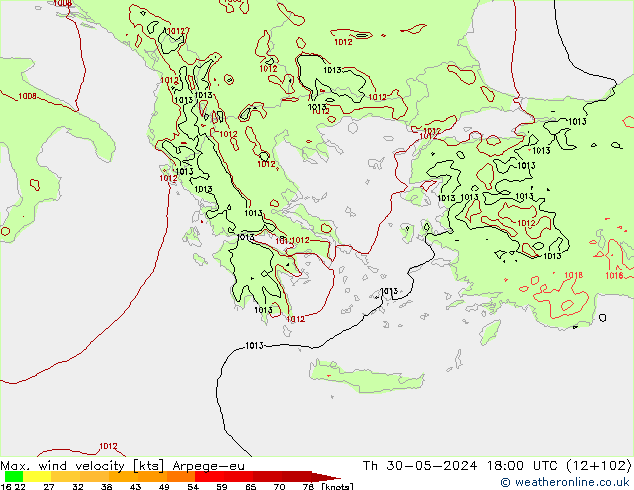 Windböen Arpege-eu Do 30.05.2024 18 UTC