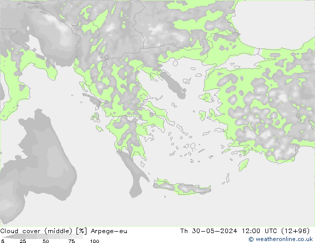 Nuages (moyen) Arpege-eu jeu 30.05.2024 12 UTC