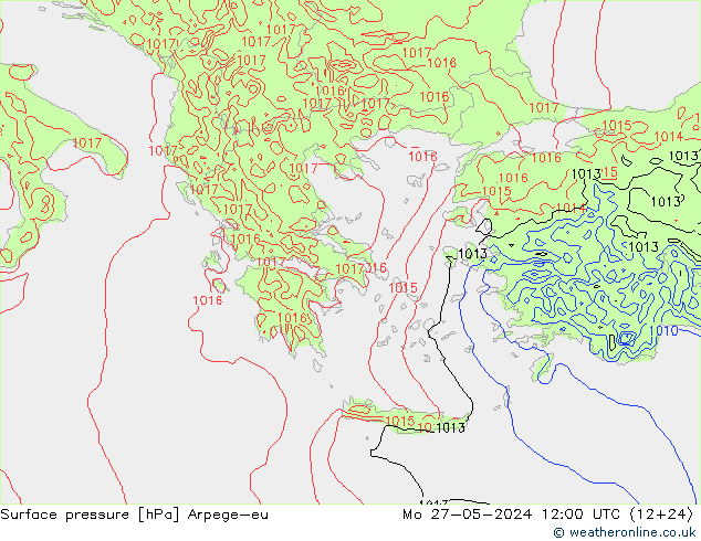 Luchtdruk (Grond) Arpege-eu ma 27.05.2024 12 UTC