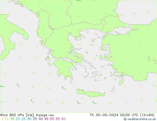 Wind 850 hPa Arpege-eu do 30.05.2024 00 UTC