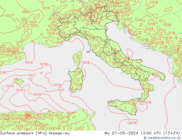 pression de l'air Arpege-eu lun 27.05.2024 12 UTC