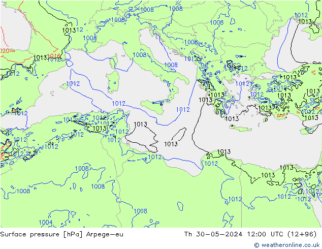 ciśnienie Arpege-eu czw. 30.05.2024 12 UTC