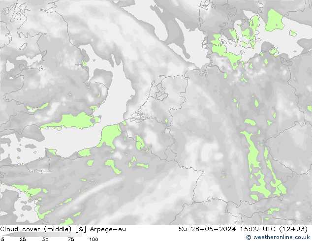 Nubes medias Arpege-eu dom 26.05.2024 15 UTC
