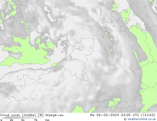 zachmurzenie (środk.) Arpege-eu śro. 29.05.2024 03 UTC