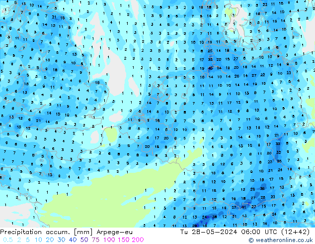 Nied. akkumuliert Arpege-eu Di 28.05.2024 06 UTC