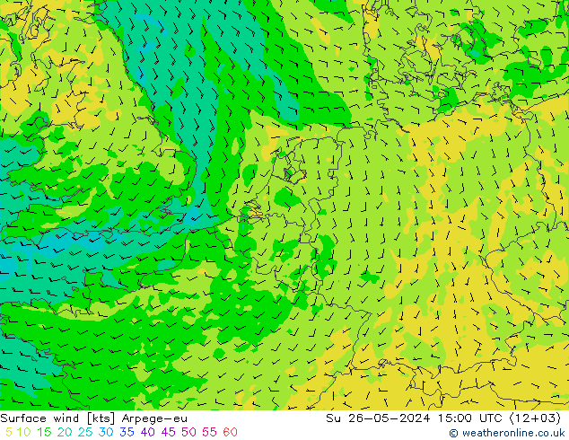 风 10 米 Arpege-eu 星期日 26.05.2024 15 UTC