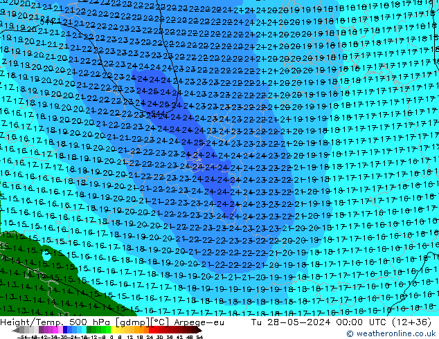 Height/Temp. 500 hPa Arpege-eu Tu 28.05.2024 00 UTC