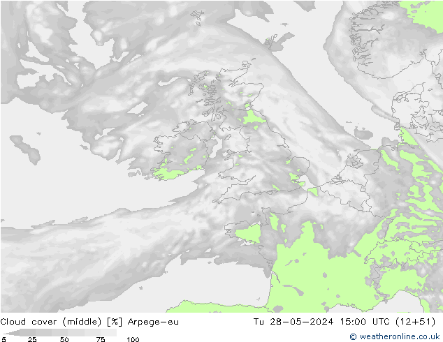 Bewolking (Middelb.) Arpege-eu di 28.05.2024 15 UTC