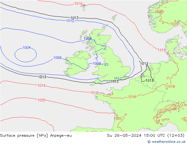 pression de l'air Arpege-eu dim 26.05.2024 15 UTC