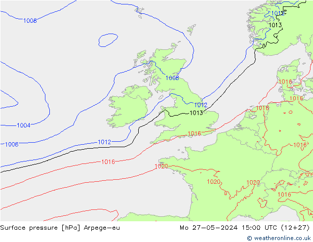 Yer basıncı Arpege-eu Pzt 27.05.2024 15 UTC