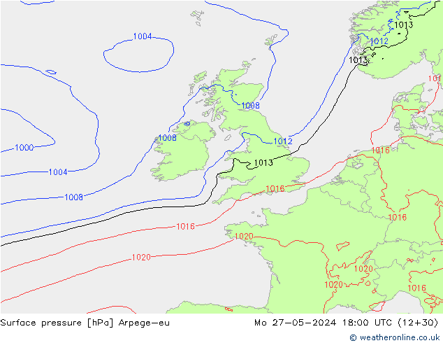 Luchtdruk (Grond) Arpege-eu ma 27.05.2024 18 UTC