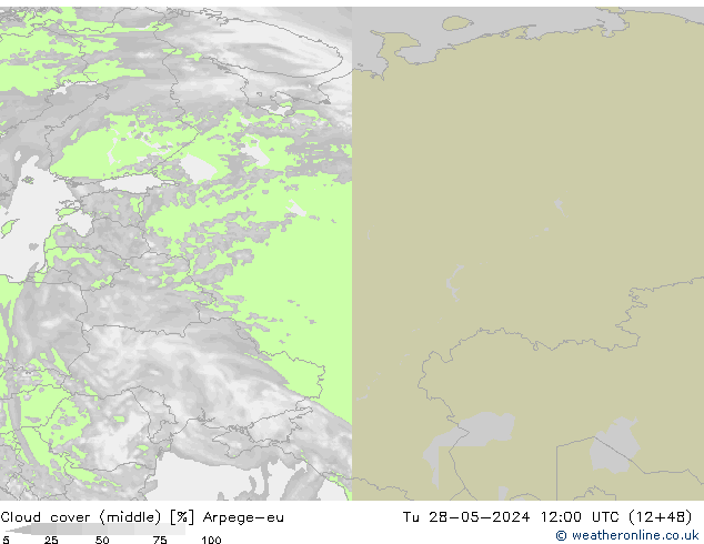 Bewolking (Middelb.) Arpege-eu di 28.05.2024 12 UTC