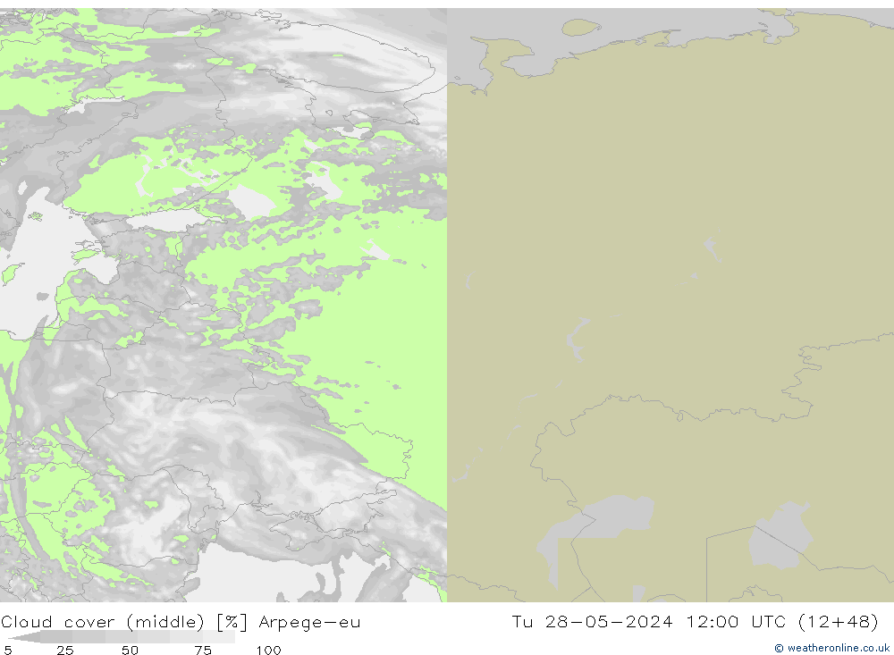 Bewolking (Middelb.) Arpege-eu di 28.05.2024 12 UTC