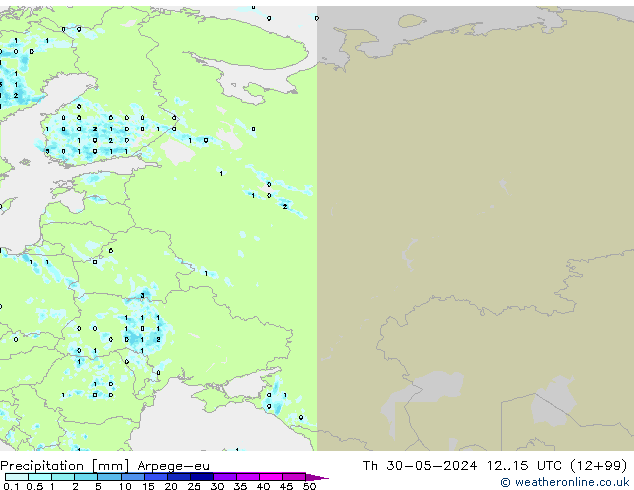 Srážky Arpege-eu Čt 30.05.2024 15 UTC