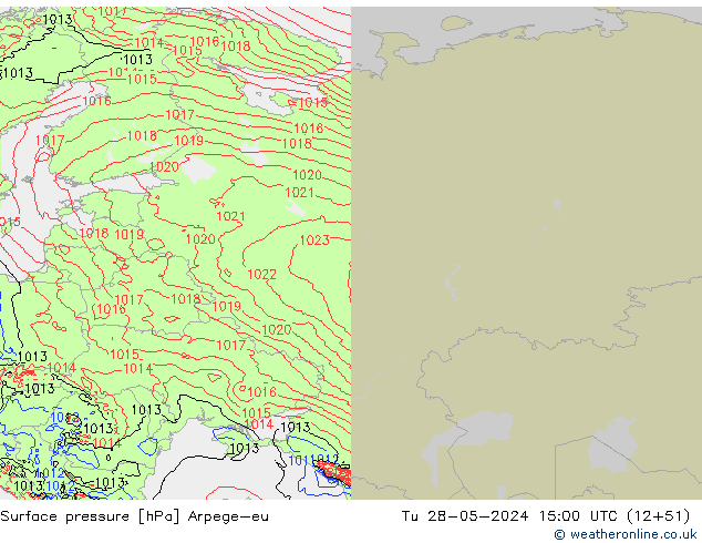 Surface pressure Arpege-eu Tu 28.05.2024 15 UTC