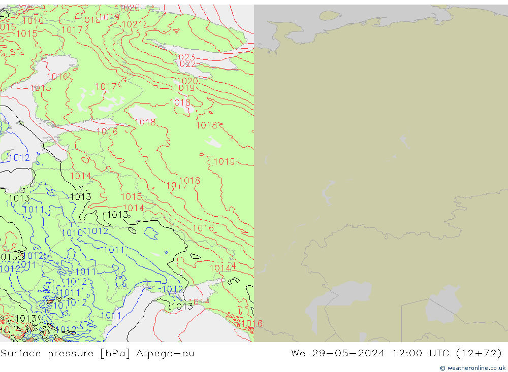 Yer basıncı Arpege-eu Çar 29.05.2024 12 UTC