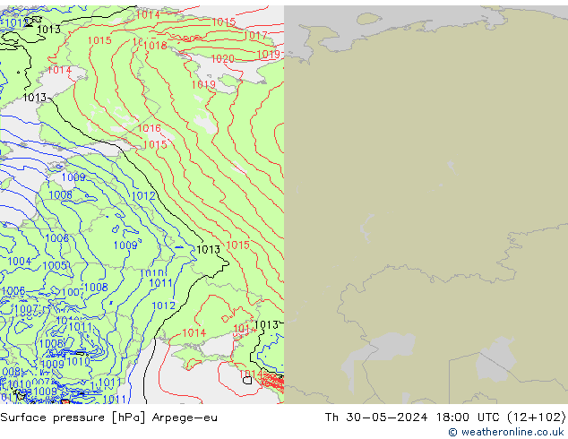 Surface pressure Arpege-eu Th 30.05.2024 18 UTC