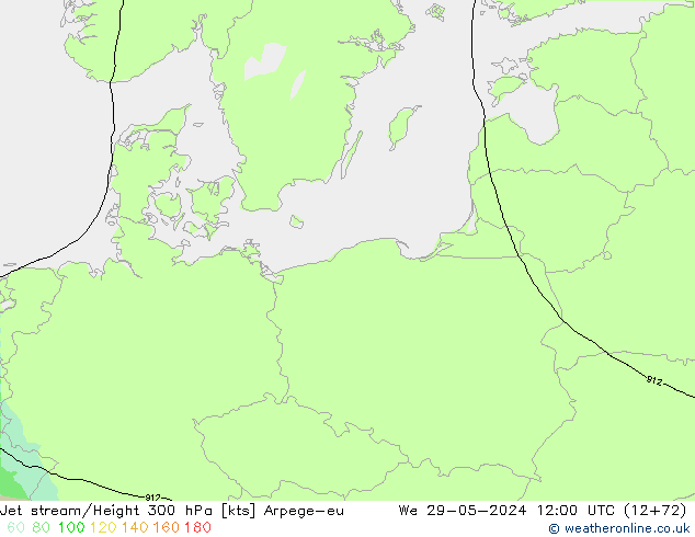 Jet stream/Height 300 hPa Arpege-eu We 29.05.2024 12 UTC