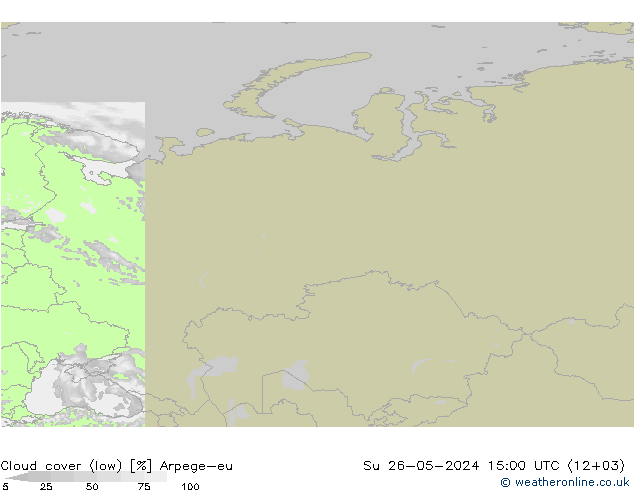 Bewolking (Laag) Arpege-eu zo 26.05.2024 15 UTC