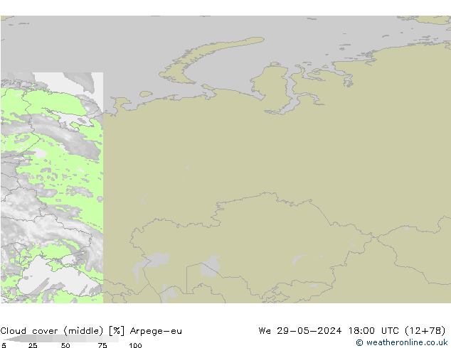 облака (средний) Arpege-eu ср 29.05.2024 18 UTC