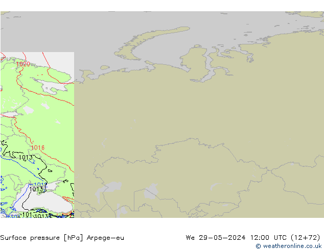 Presión superficial Arpege-eu mié 29.05.2024 12 UTC