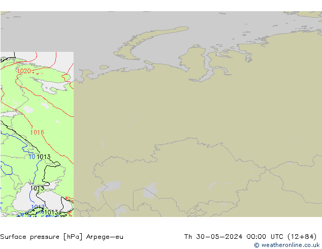 pressão do solo Arpege-eu Qui 30.05.2024 00 UTC