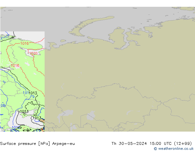 Surface pressure Arpege-eu Th 30.05.2024 15 UTC