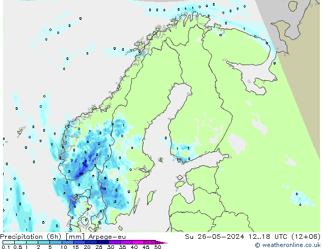 Nied. akkumuliert (6Std) Arpege-eu So 26.05.2024 18 UTC