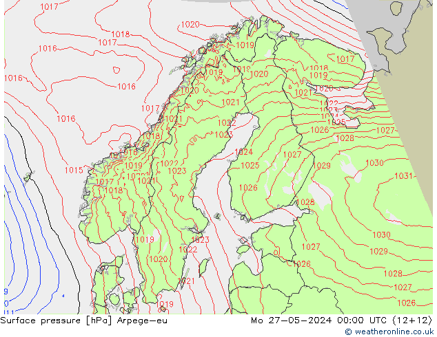 Bodendruck Arpege-eu Mo 27.05.2024 00 UTC